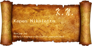 Kepes Nikoletta névjegykártya
