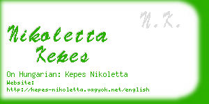 nikoletta kepes business card
